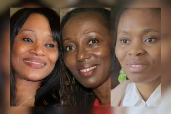 Flore Agnès Nda Zoa Meiltz créatrice de la CENE Littéraire, Ama Dadson fondatrice et PDG d'AkooBooks Audio Ltd et Bibi Bakare-Yusuf – fondatrice de Cassava Republic