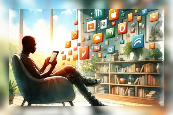 June homme noir assis en train de lire sur une liseuse - 8 applications gratuites pour lire des ebooks