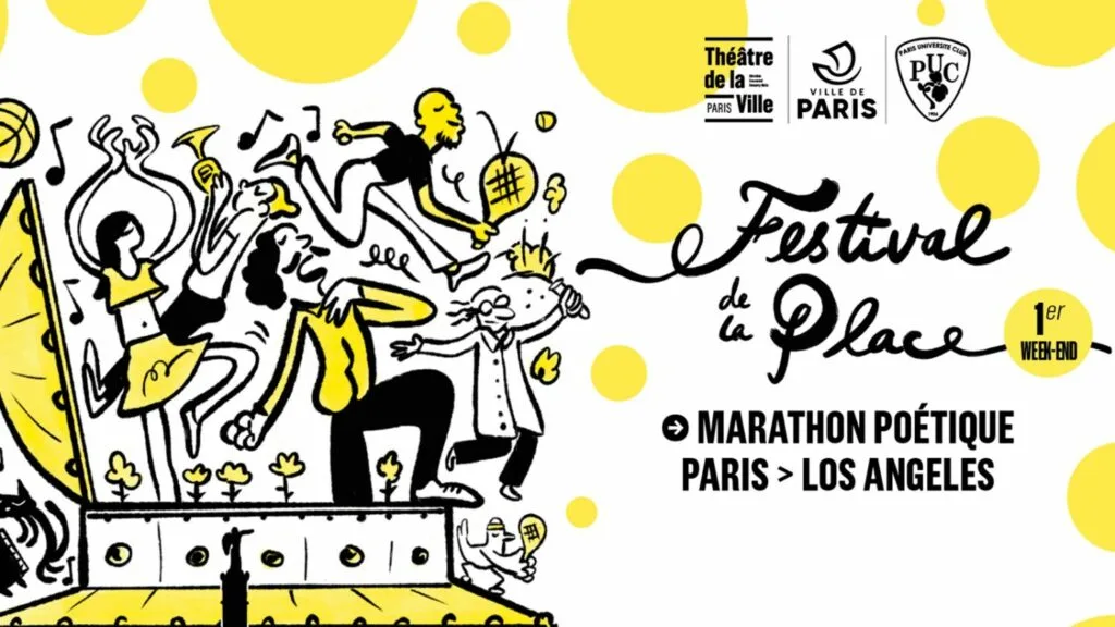 Marathon Poétique Paris > Los Angeles à la Place du Châtelet à Paris.